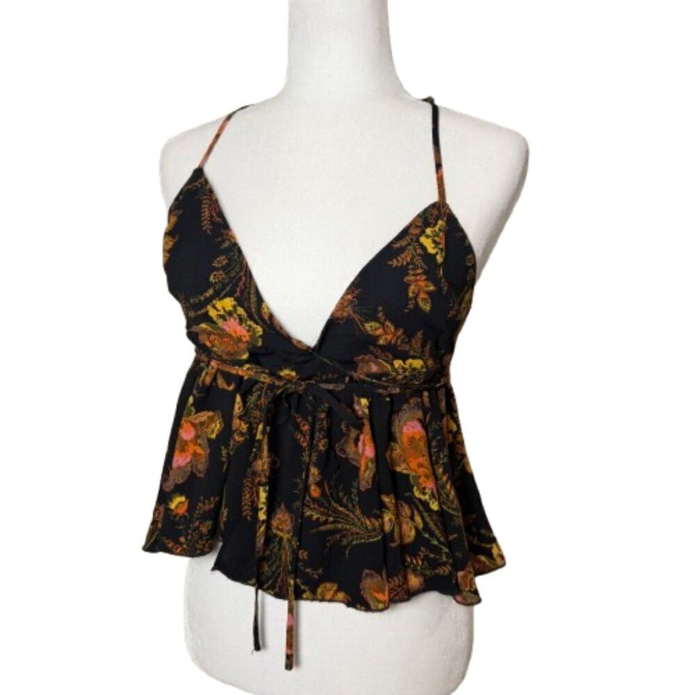 URBAN OUTFITTERS Wrap Front Tank Top Blouse Top Shirt Size Small Floral